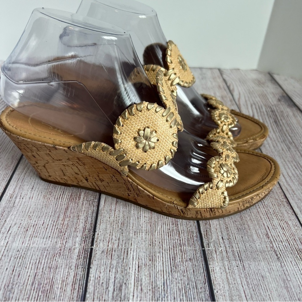 Jack Rogers Mid Lauren Wedge Sandals 9M